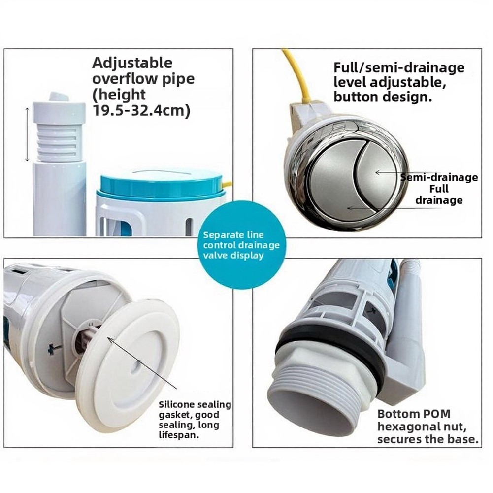 1 Buah Kabel Katup Siram Ganda - Toilet Flush Valve ulasan dan harga