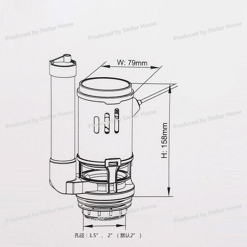Katup Pembuangan Tunggal Tipe  - Toilet Flush Valve ulasan dan harga